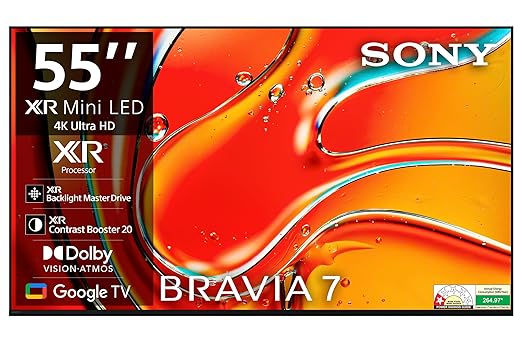 Sony 139 cm (55 inches) BRAVIA 7 4K Ultra HD AI Smart Mini LED Google TV K-55XR70
