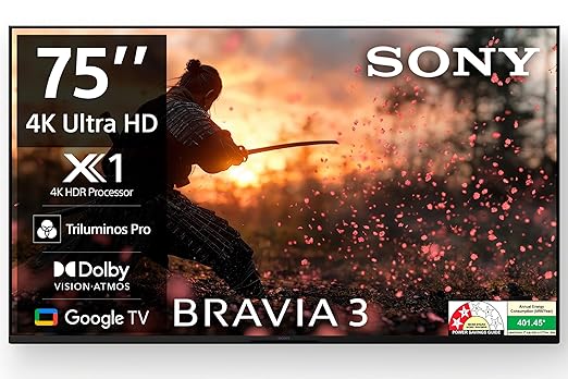 Sony BRAVIA 3 Series 189 cm (75 inches) 4K Ultra HD AI Smart LED Google TV K-75S30B