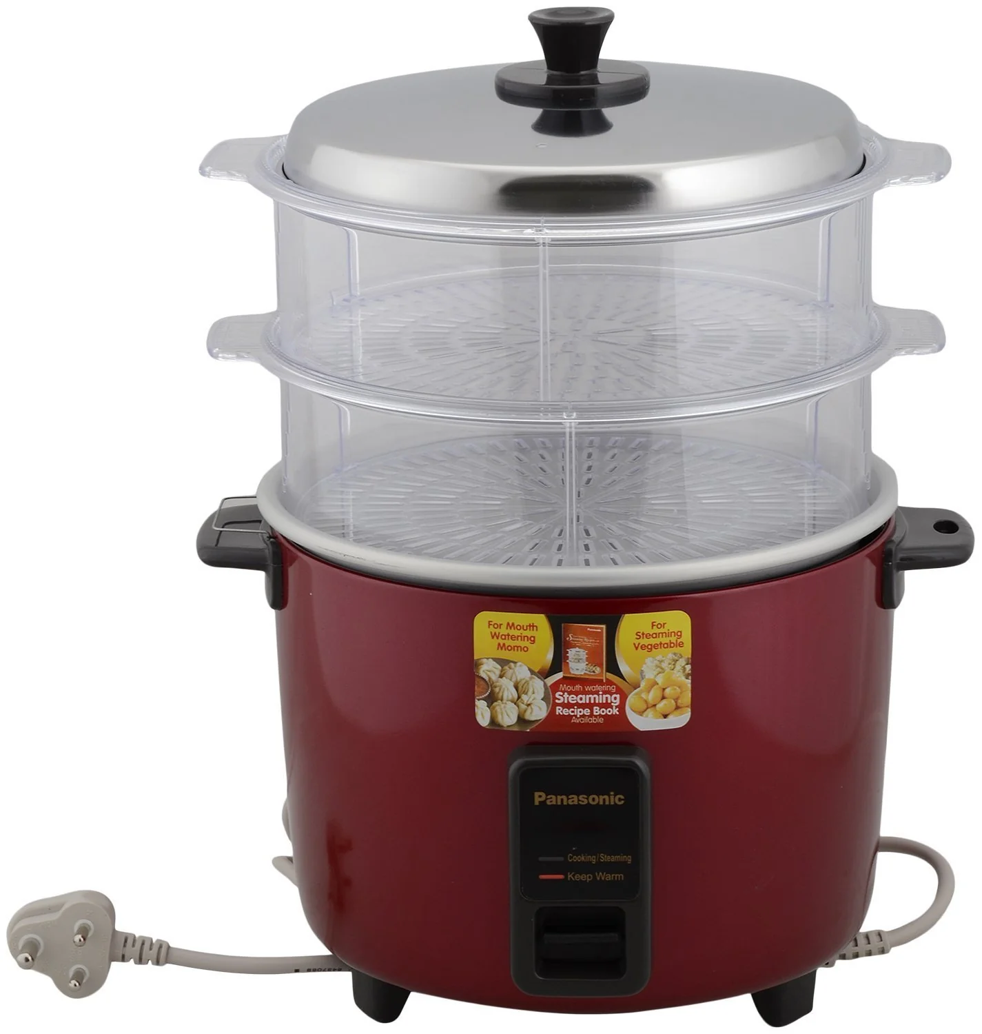 Panasonic | Electric Cooker-ALUMINIUM PAN | SR-WA 22H (SS) | Double Steamer