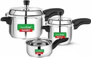 Greenchef | SS Cooker Combos | Classic SS Cooker 5L and Pressure Pan 3L (1 glasslid)